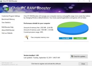 Chris-PC RAM Booster 7.06.30 download the last version for apple