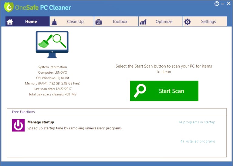 onesafe pc cleaner free download