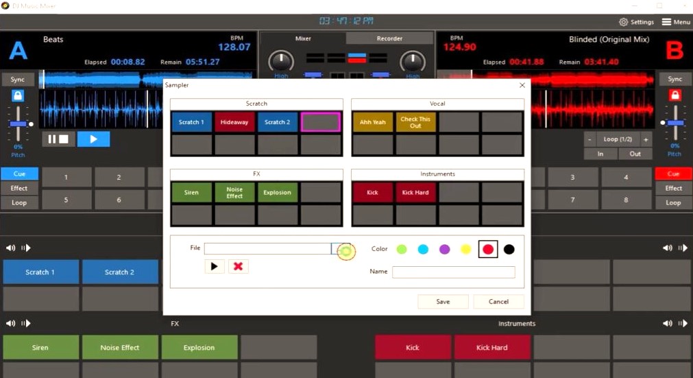 dj mixer express key