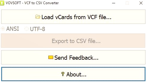 VovSoft CSV to VCF Converter Latest version