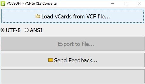 VovSoft VCF to XLS Converter Latest